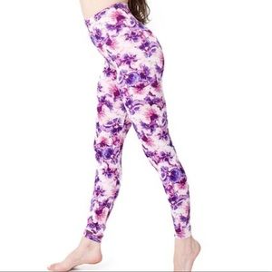 American Apparel Purple Floral Leggings